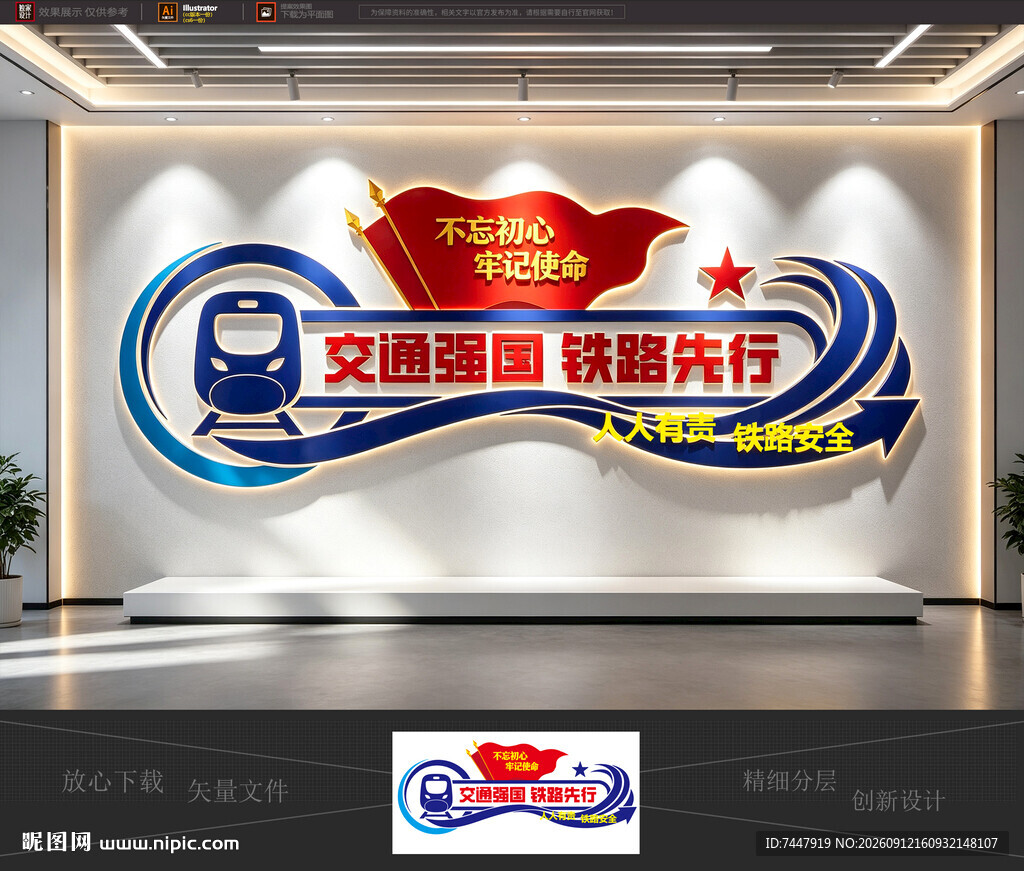 交通强国墙饰 铁路文化墙
