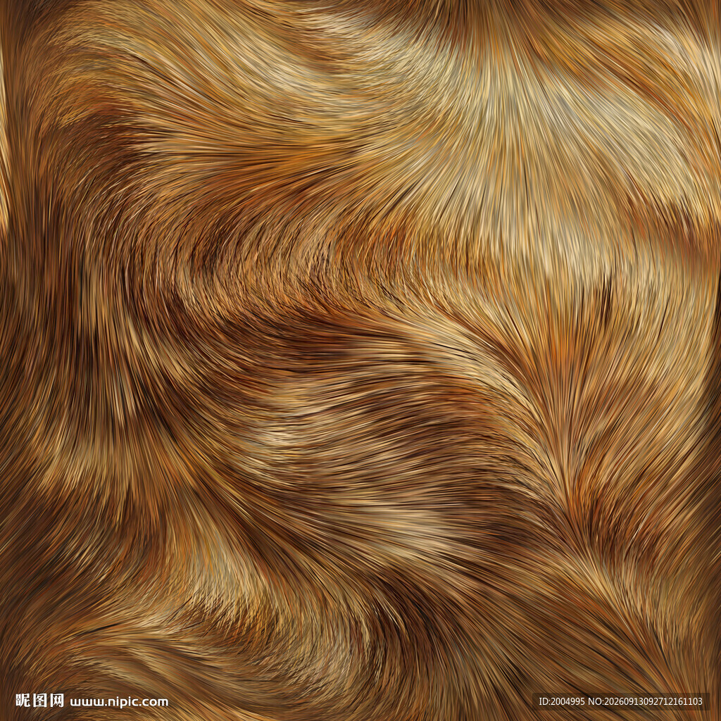 柔软棕黄色动物毛发纹理