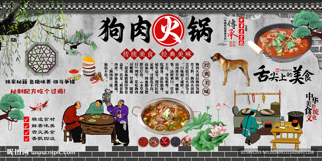 狗肉火锅背景墙