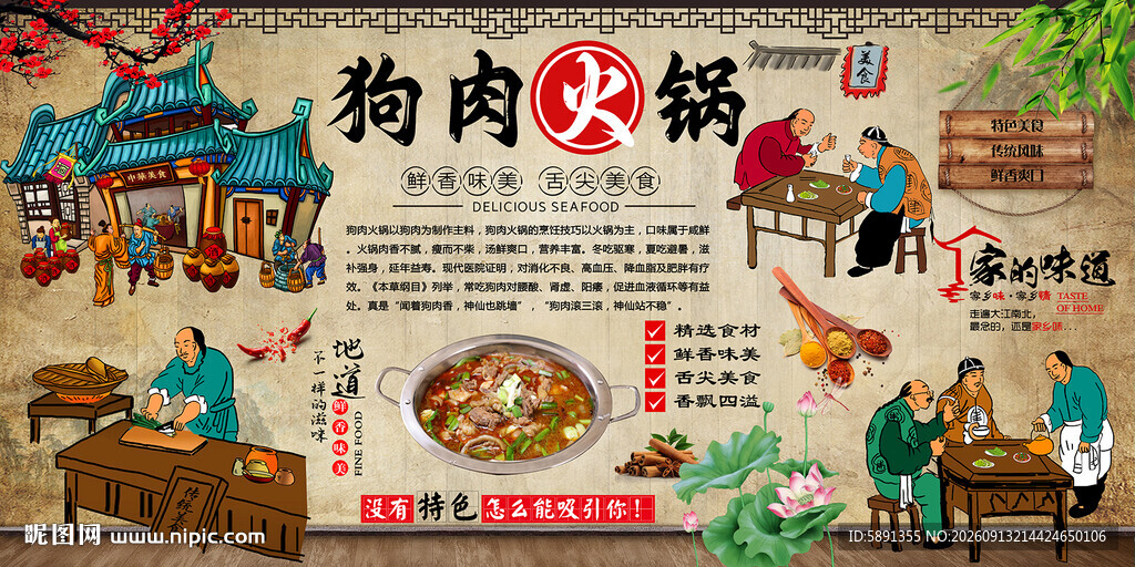 狗肉火锅背景墙