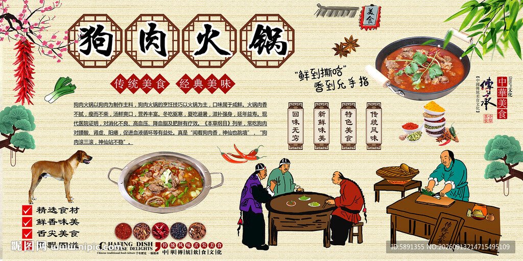 狗肉火锅背景墙
