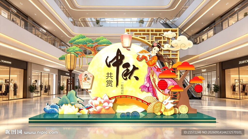 中秋氛围布置中秋美陈