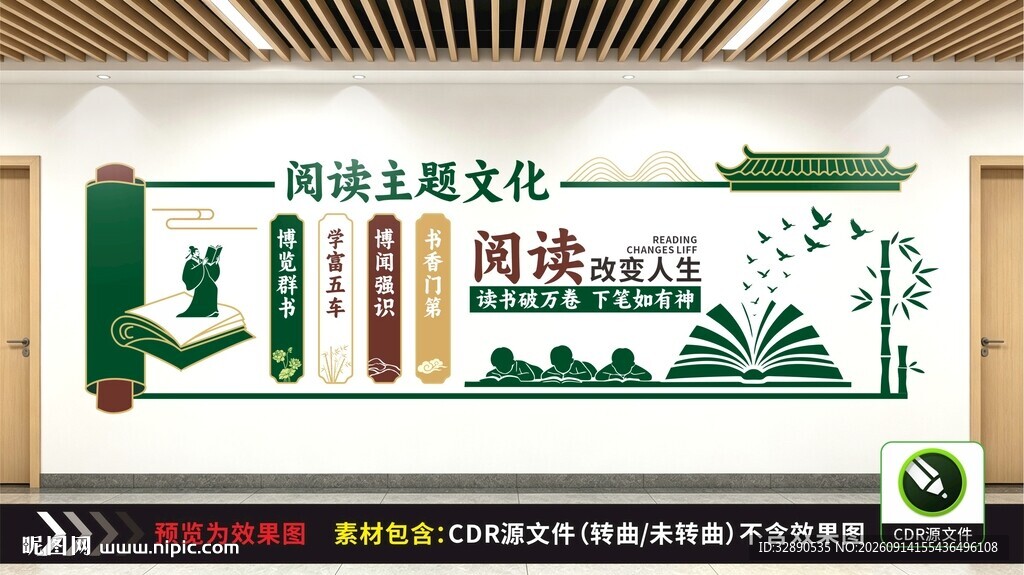 校园阅读文化墙展示