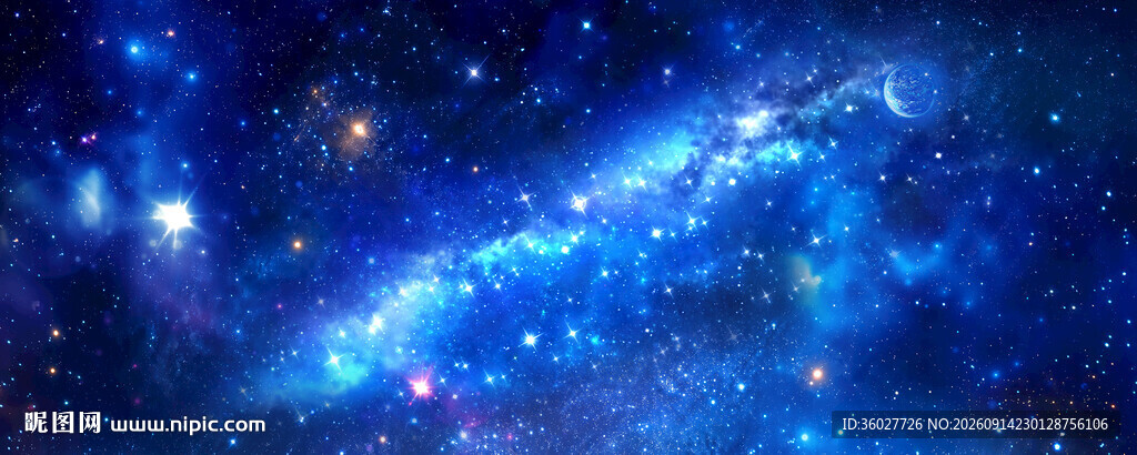 蓝色星空高清图