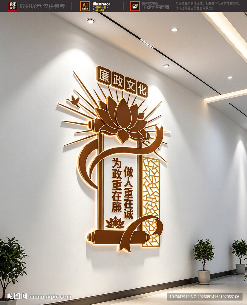 竖版廉政文化墙