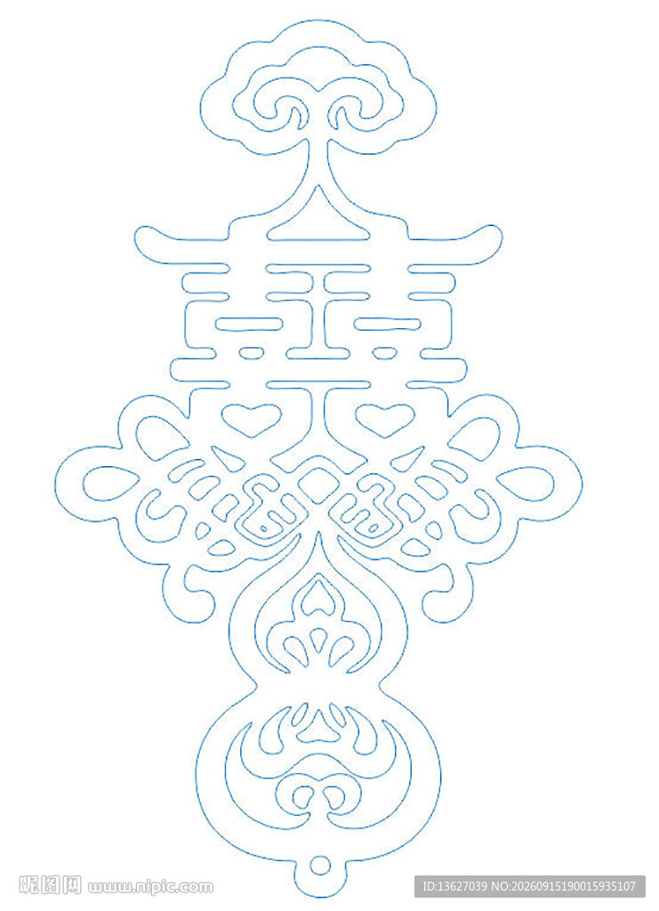 中式传统双喜云纹图案