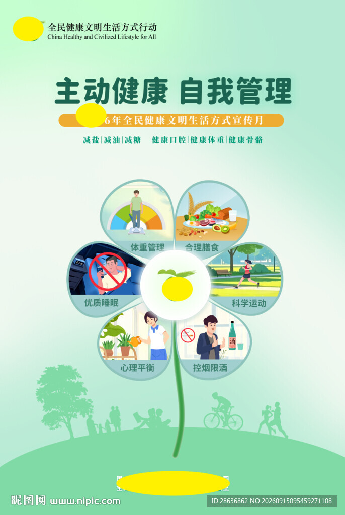 主动健康自我管理海报