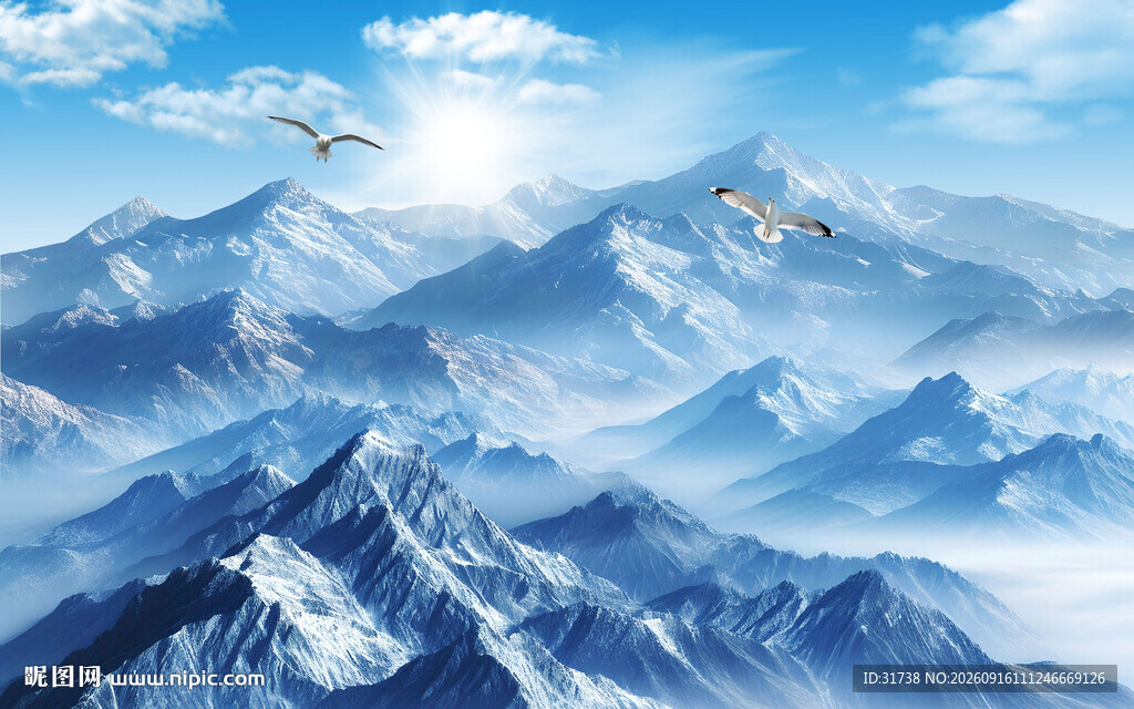 雪山背景墙