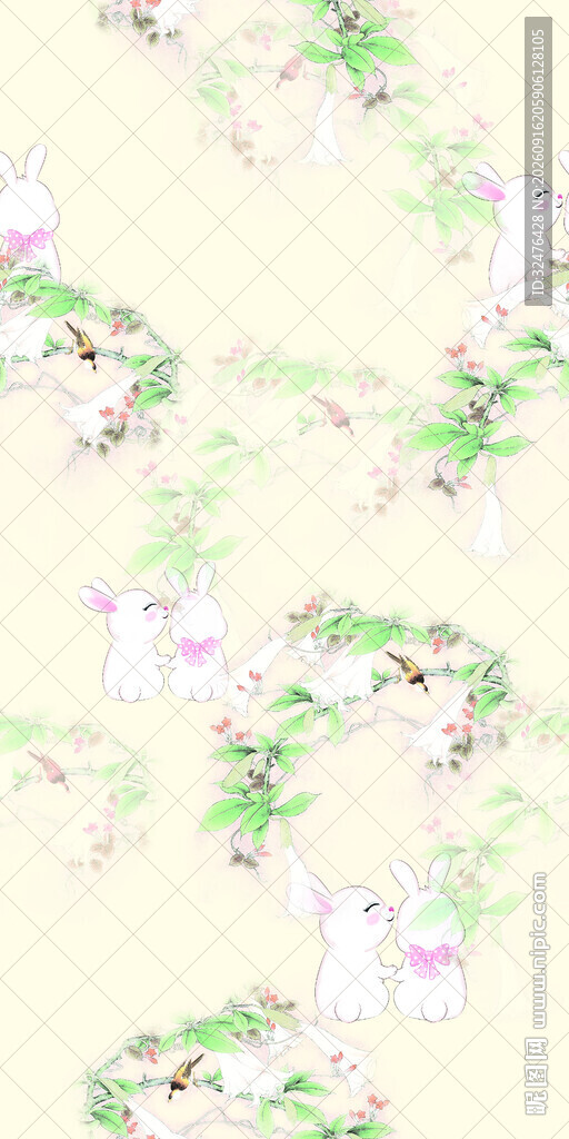 淡雅花卉图案背景图