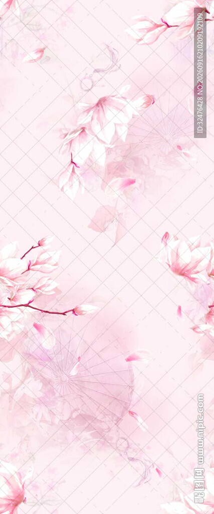 梦幻粉色樱花背景图