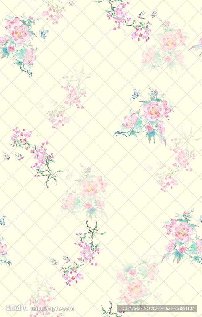 清新花卉图案背景