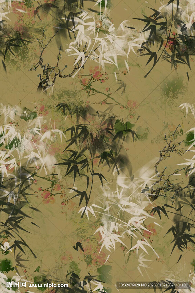 中式花鸟古风纹理图案
