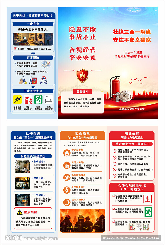 三合一场所消防安全三折页 隐患