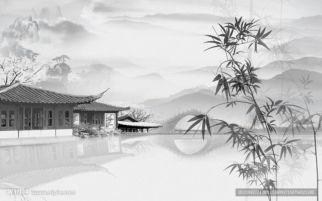 新中式竹子背景墙