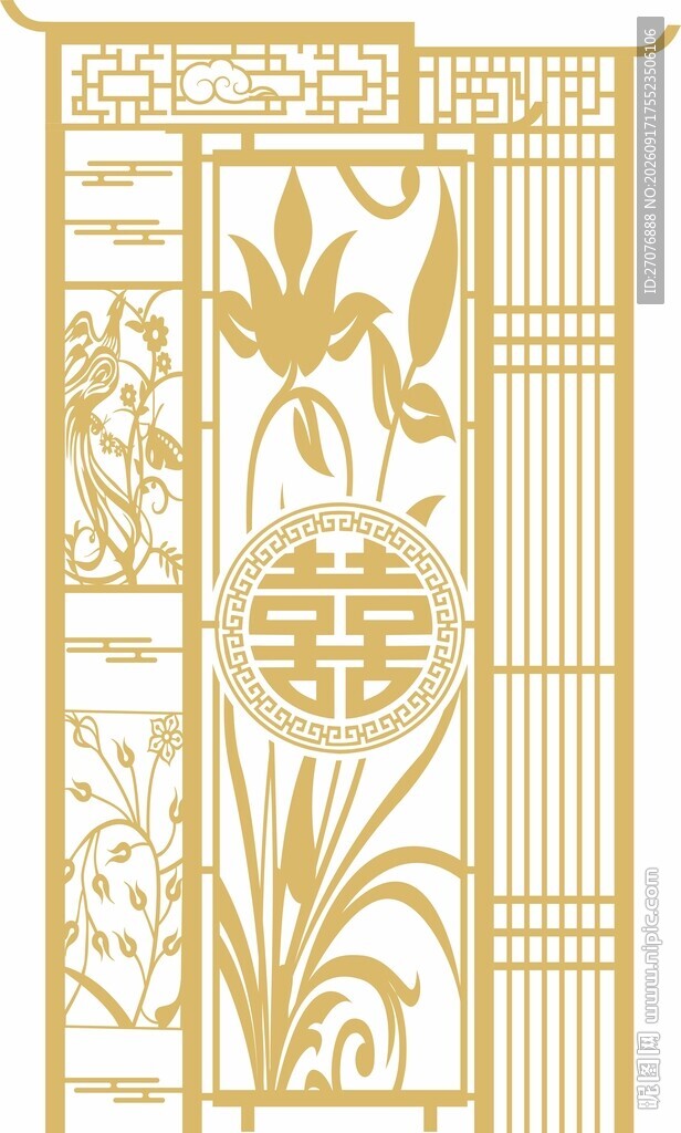 中式雕花 隔断 传统 屏风