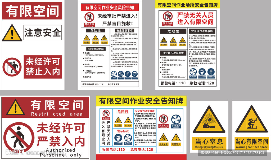 新版有限空间安全标识