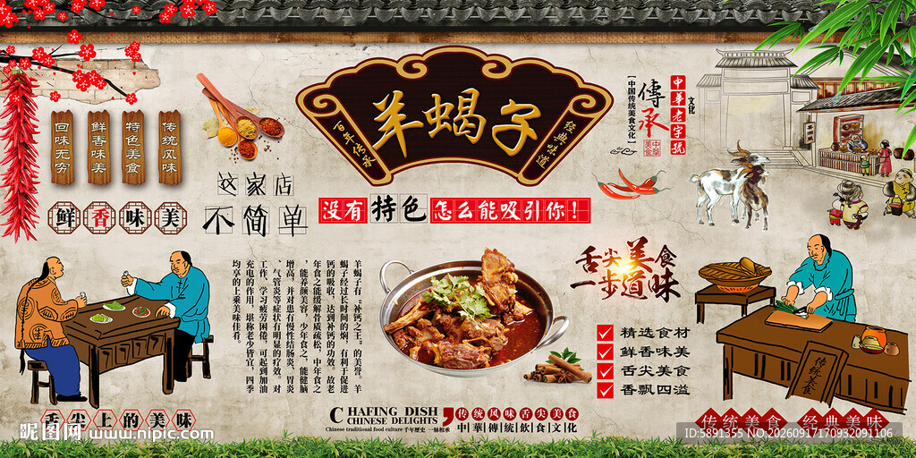 羊蝎子背景墙