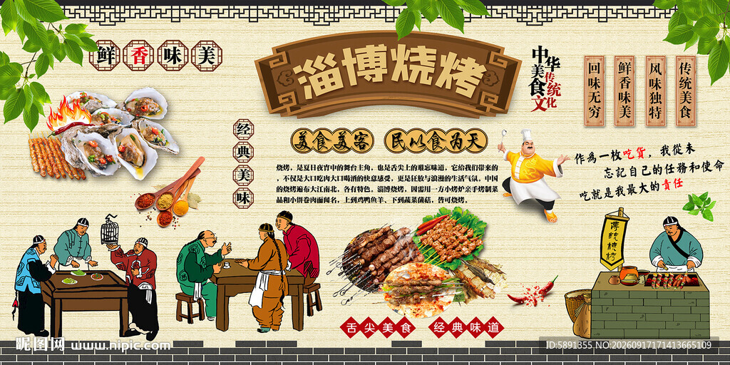 淄博烧烤背景墙