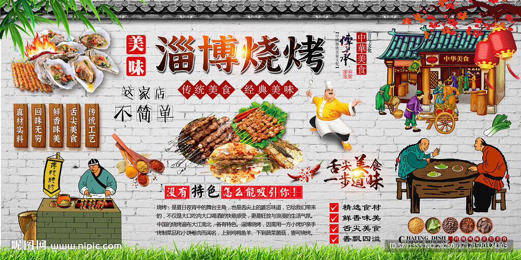 淄博烧烤背景墙