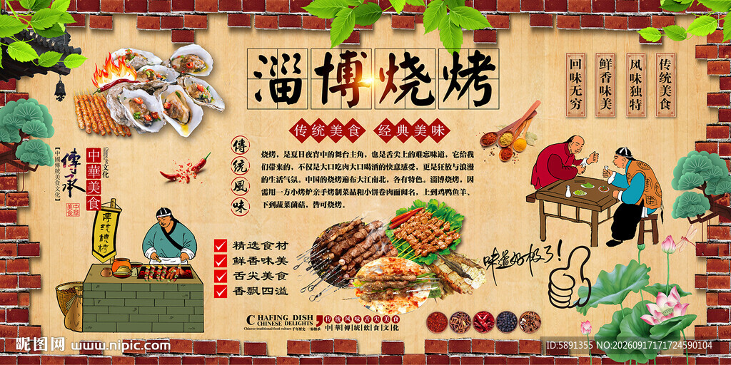 淄博烧烤背景墙