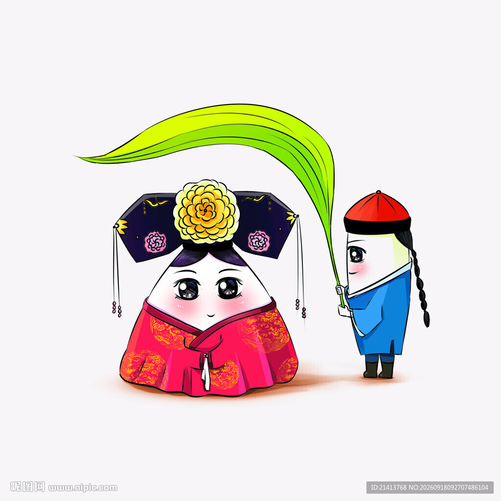 手绘卡通粽子素材
