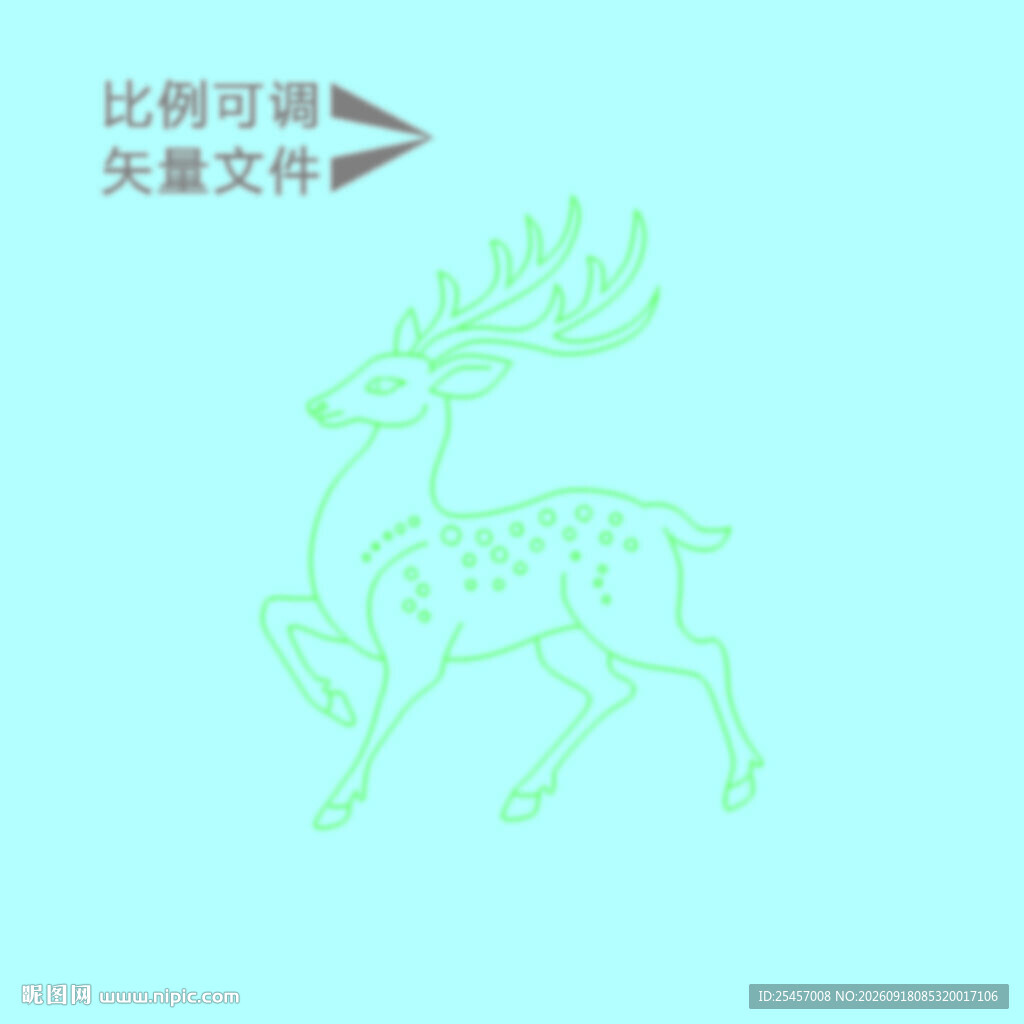 线条花鹿   