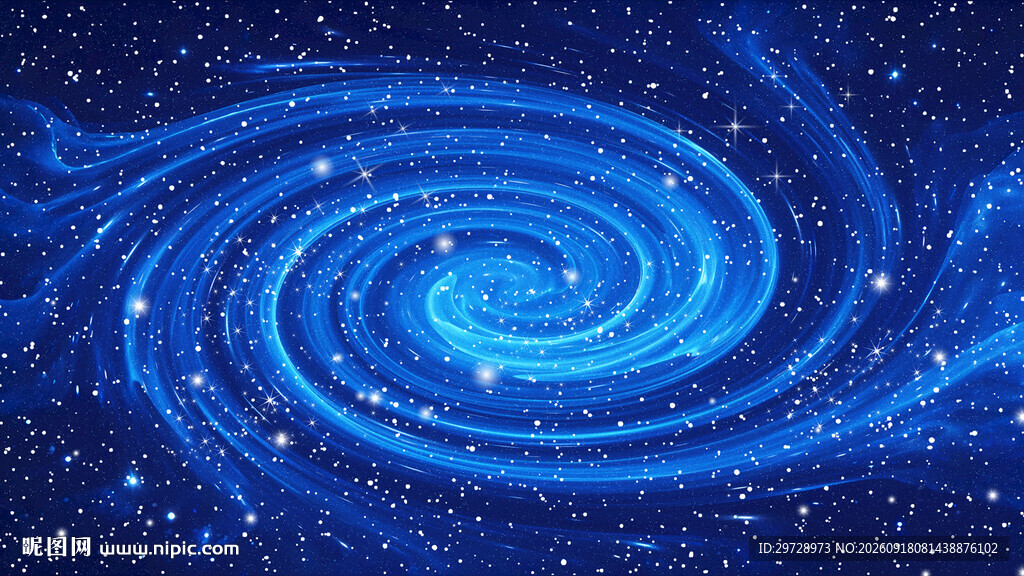 蓝色梦幻星系漩涡星空