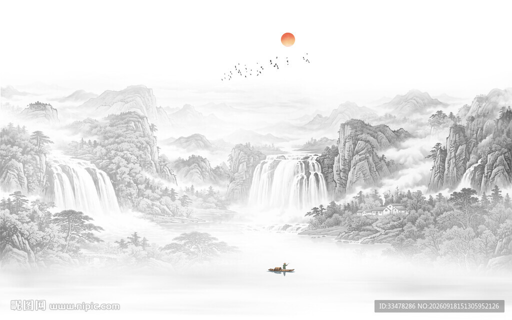 水墨国画山水画