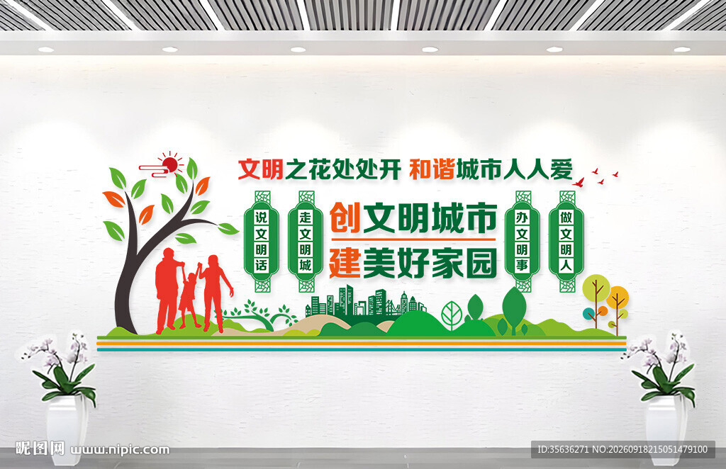 创建文明城市文化墙