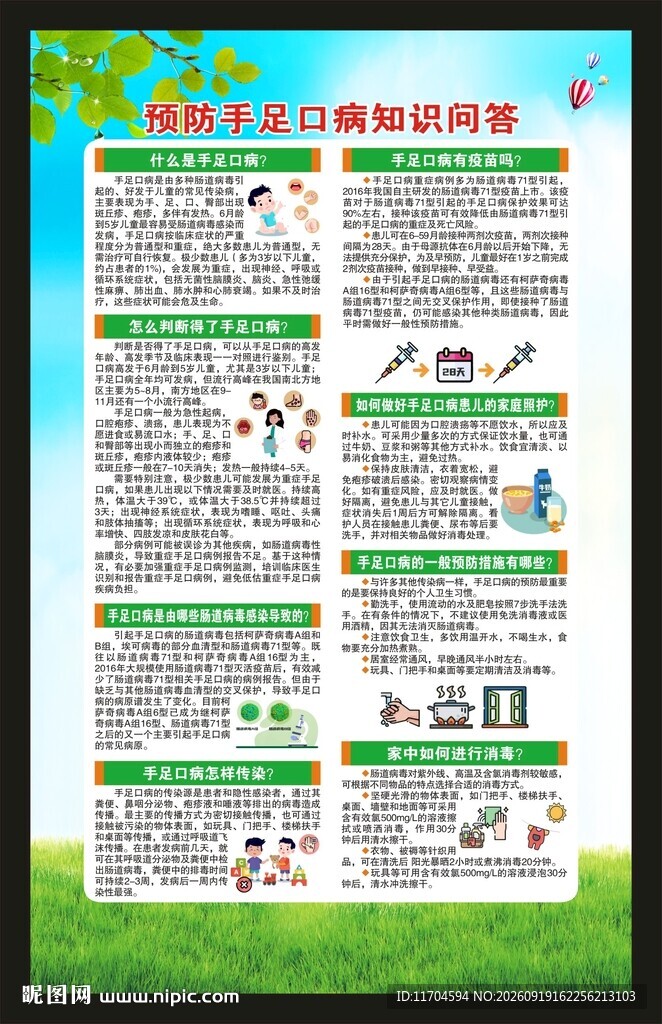 预防手足口病知识海报
