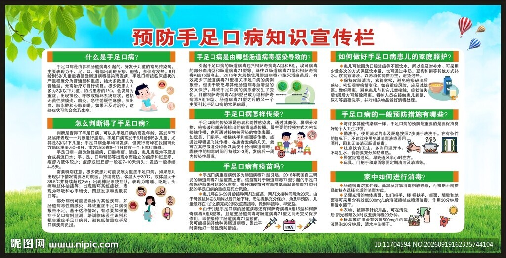 预防手足口病知识宣传栏