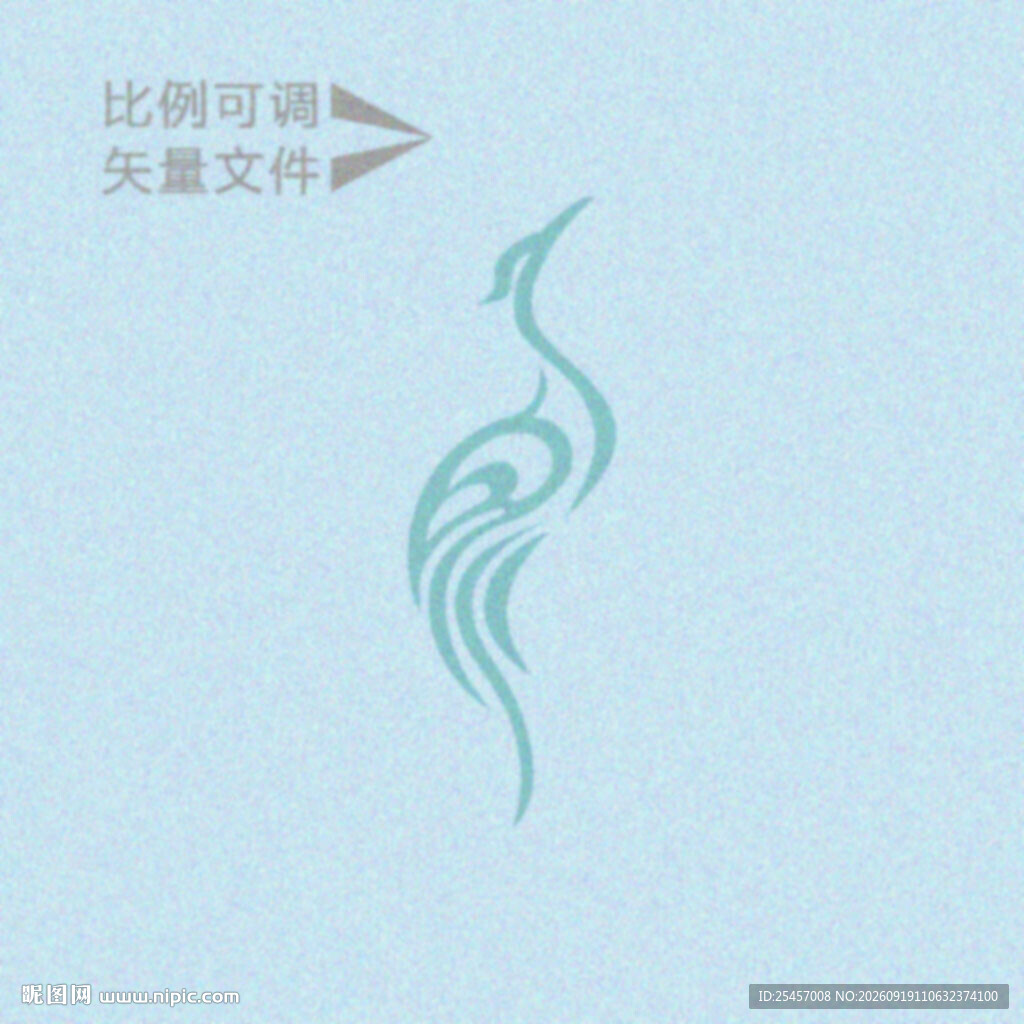 抽象仙鹤   