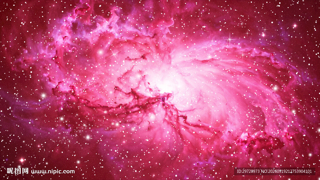 梦幻粉色星空宇宙奇观