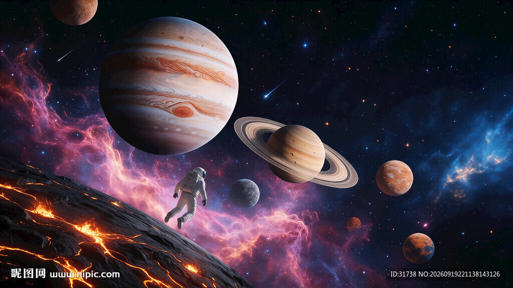 浩瀚星空外太空星球宇宙银河背景