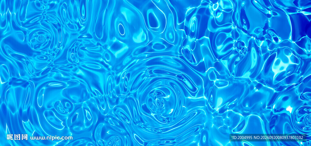 蓝色水波纹理背景图