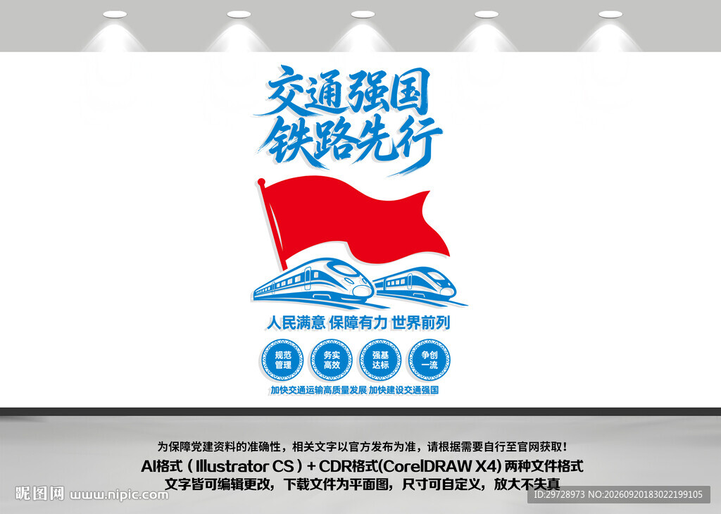交通强国铁路先行竖版文化墙