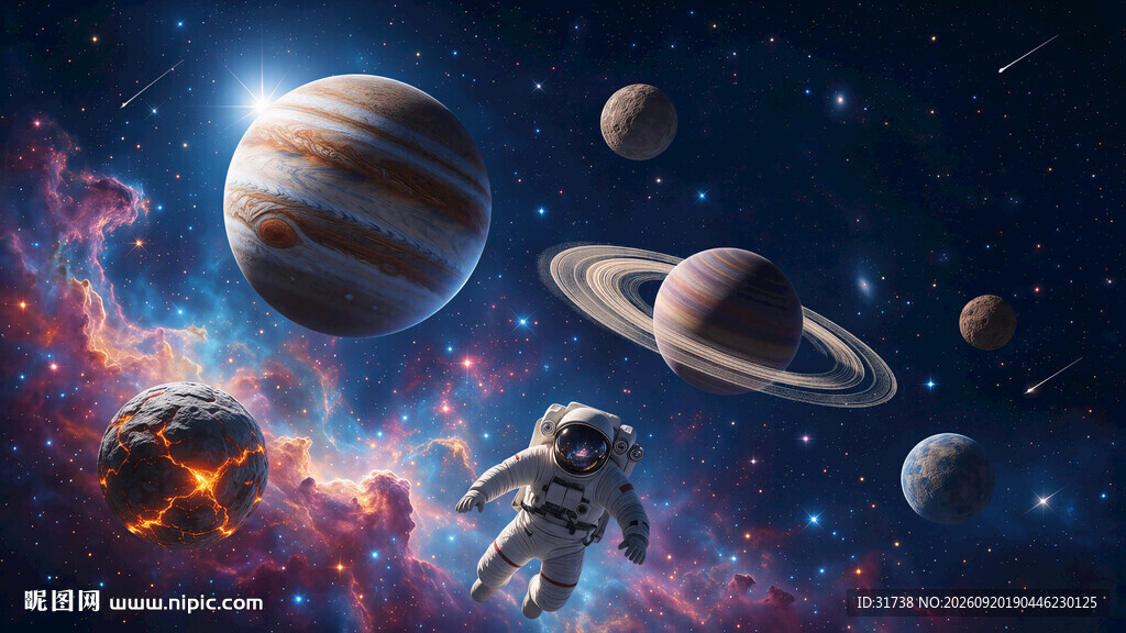 浩瀚星空外太空星球宇宙银河背景