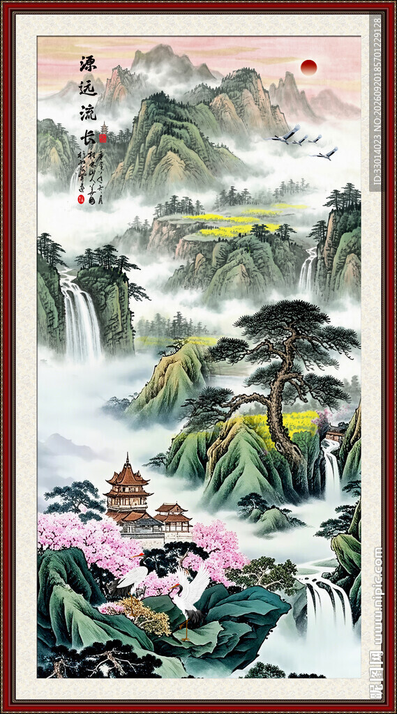 玄关竖幅国画