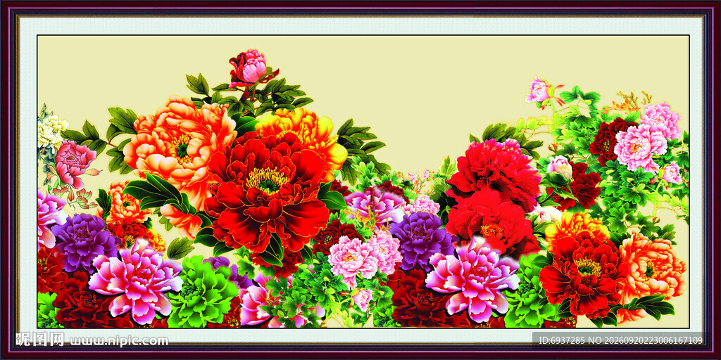 多彩花卉装饰画