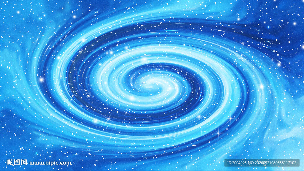 浅蓝色宇宙旋涡星空