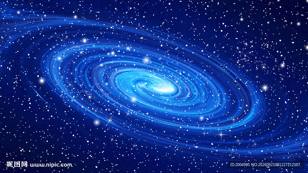蓝色星空宇宙旋涡太空