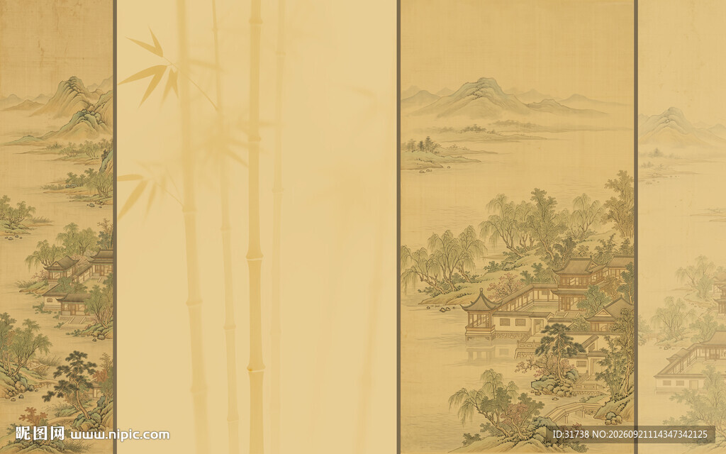 宋氏美学古风山水形象墙