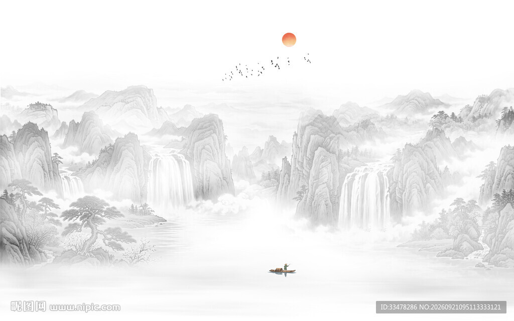 山水水墨画