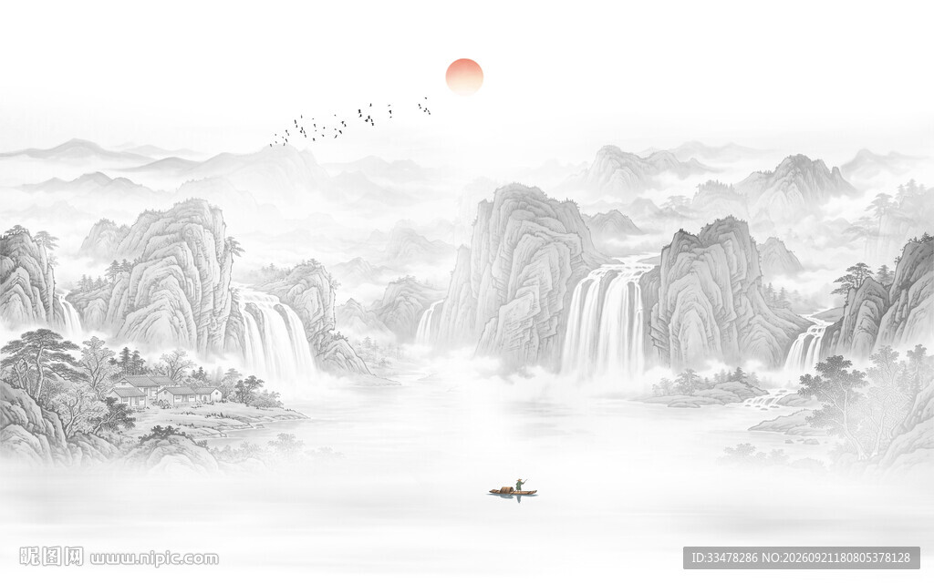 山水背景墙