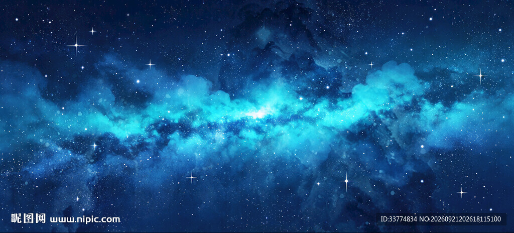 蓝色唯美星空天花软膜