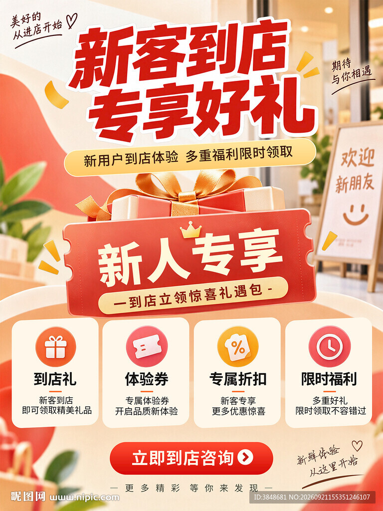 店铺新客促销海报