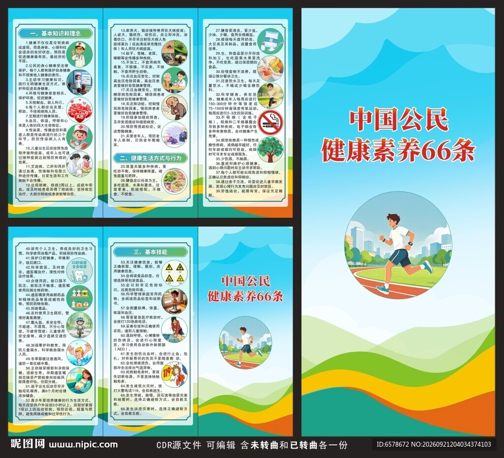 健康素养66条三折页