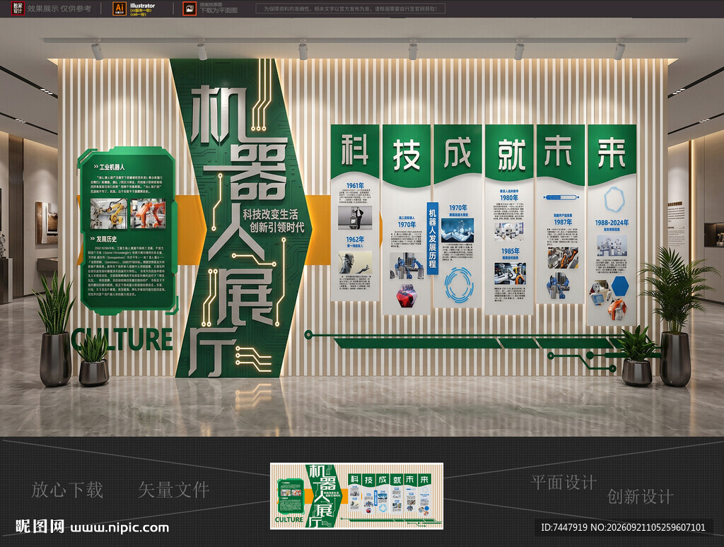 大气工业机器人文化墙