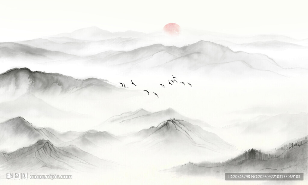 新中式国画墙壁画