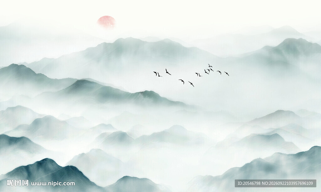新中式青绿山水国画